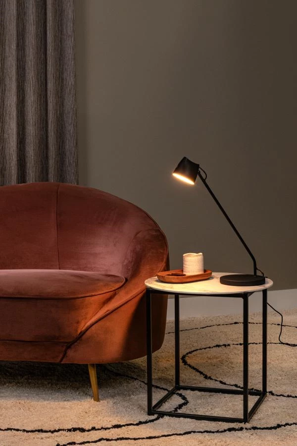 Lucide MILNE - Lampe de bureau - LED Dim. - 1x8W 2700K - Noir - ambiance 1